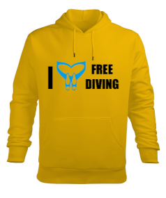 FD-06 Monofin Free Diving Love Erkek Kapüşonlu Hoodie Sweatshirt