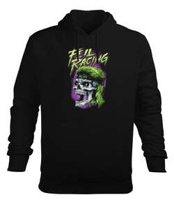 Feil Racing Siyah Erkek Kapüşonlu Hoodie Sweatshirt