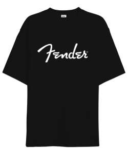 Fender Erkek Siyah Oversize Unisex Tişört