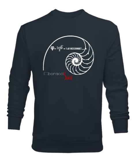 Fibonacci Spiral - Geometri V2 Füme Erkek Sweatshirt