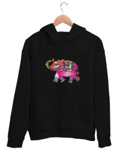 FİL Siyah Unisex Kapşonlu Sweatshirt