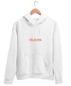 FİLİSTİN Beyaz Unisex Kapşonlu Sweatshirt