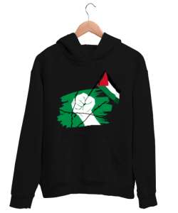 Filistin Dayanışma - Gazze Siyah Unisex Kapşonlu Sweatshirt