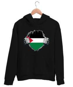 FİLİSTİN Siyah Unisex Kapşonlu Sweatshirt