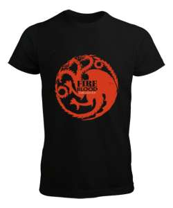 Fire and Blood Siyah Erkek Tişört