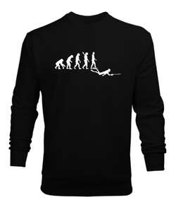 Fishing Evolution - Evrim- Siyah Erkek Sweatshirt