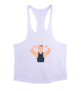 Fitness vücut geliştirme kaslı adam motivasyon Beyaz Erkek Tank Top Atlet