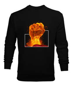 Flame Punch Siyah Erkek Sweatshirt