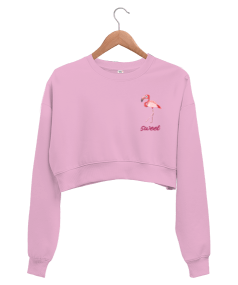 Flamingo Kadın Crop Sweatshirt