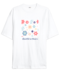 Flowers Oversize Unisex Tişört