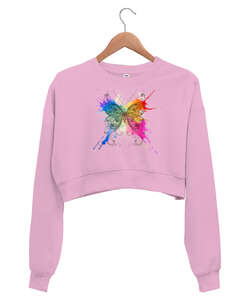 Fly Pembe Kadın Crop Sweatshirt