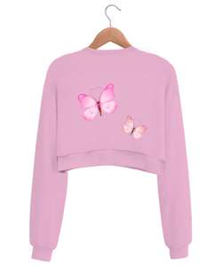 Fly Pembe Kadın Crop Sweatshirt