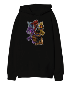 FNAF Five Nights at Freddys Baskılı Oversize Unisex Kapüşonlu Sweatshirt