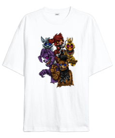 FNAF Five Nights at Freddys Baskılı Oversize Unisex Tişört