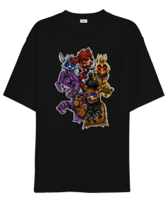 FNAF Five Nights at Freddys Baskılı Oversize Unisex Tişört