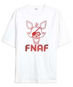 Fnaf - Freddy Nights Beyaz Oversize Unisex Tişört