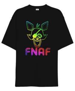 Fnaf - Freddy Nights Siyah Oversize Unisex Tişört