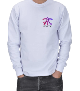 Fnatic Beyaz Düz ERKEK SWEATSHIRT