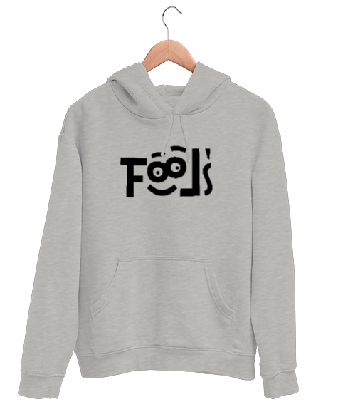 Tisho - Fools - Komik Bakışlar Gri Unisex Kapşonlu Sweatshirt