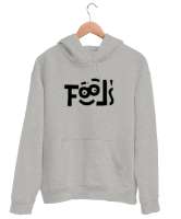 Fools - Komik Bakışlar Gri Unisex Kapşonlu Sweatshirt - Thumbnail