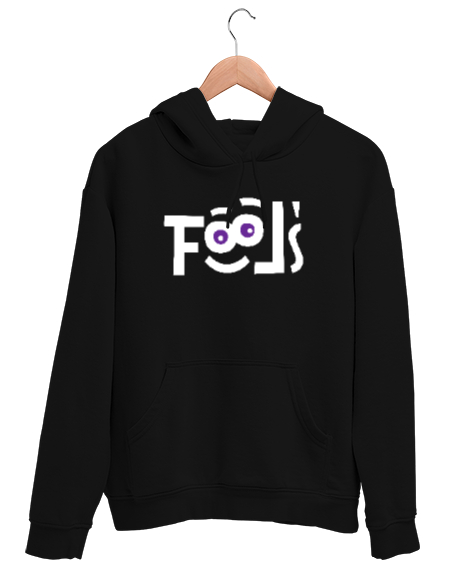 Tisho - Fools - Komik Bakışlar Siyah Unisex Kapşonlu Sweatshirt