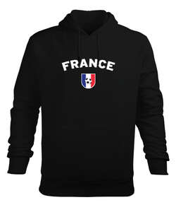 Football France World Champion Fransa Dünya Kupası Siyah Erkek Kapüşonlu Hoodie Sweatshirt