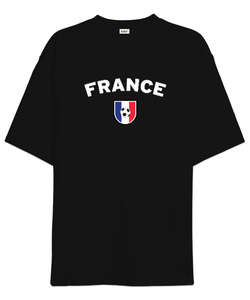 Football France World Champion Fransa Dünya Kupası Siyah Oversize Unisex Tişört