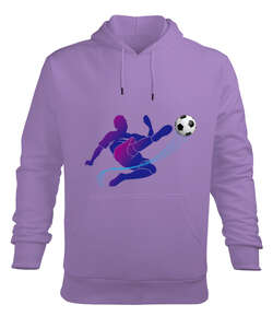 Football Lila Erkek Kapüşonlu Hoodie Sweatshirt