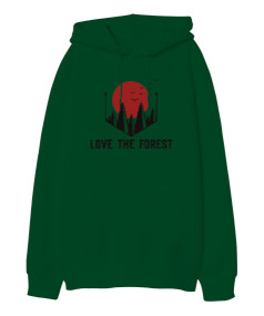 Forest Oversize Unisex Kapüşonlu Sweatshirt