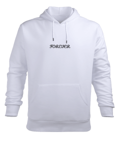 Forever baskılı Erkek Kapüşonlu Hoodie Sweatshirt