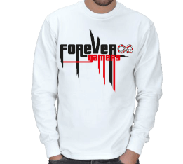 Forever Gamers Beyaz Erkek UZUN KIŞLIK ERKEK SWEATSHIRT