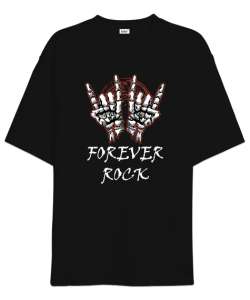 Forever Rock V3 Siyah Oversize Unisex Tişört