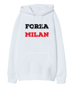 Forza Milan Oversize Unisex Kapüşonlu Sweatshirt