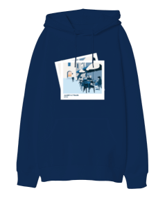 Fransada Gün Batımı Kartpostal Oversize Unisex Kapüşonlu Sweatshirt