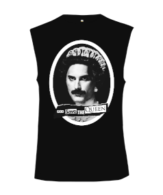 Freddie Mercury God Save The Queen Tasarım Baskılı Kesik Kol Unisex Tişört