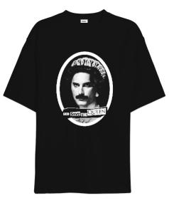 Freddie Mercury God Save The Queen Tasarım Baskılı Oversize Unisex Tişört