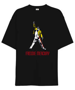 Freddie Mercury - Queen- Siyah Oversize Unisex Tişört