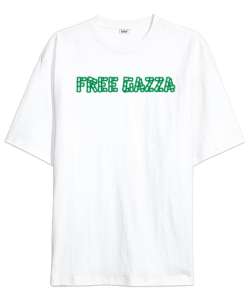 Free GAZZA Beyaz Oversize Unisex Tişört