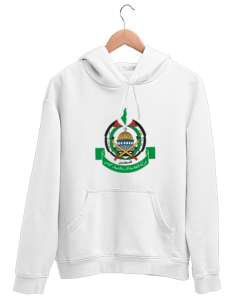 FREIES PALÄSTINA Baskılı Beyaz Unisex Kapşonlu Sweatshirt