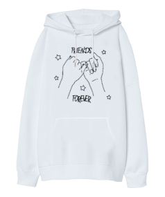 Friends Forever Oversize Unisex Kapüşonlu Sweatshirt