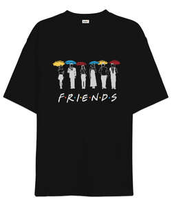 Friends Siyah Oversize Unisex Tişört