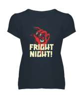 Fright Night - Korku Gecesi Füme Kadın V Yaka Tişört - Thumbnail