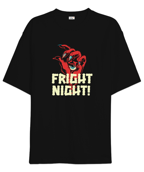 Tisho - Fright Night - Korku Gecesi Siyah Oversize Unisex Tişört