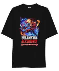 Fullmetal Alchemist Brotherhood Anime Tasarım Baskılı Oversize Unisex Tişört