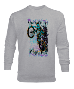 Fun With Knives Tasarım Baskılı Erkek Sweatshirt