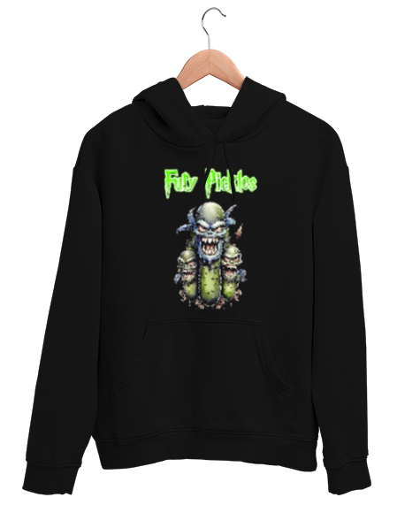 Tisho - Fury Pickles Siyah Unisex Kapşonlu Sweatshirt