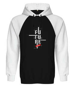 Future Blu V1 Siyah/Beyaz Orjinal Reglan Hoodie Unisex Sweatshirt