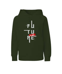 Future Blu V2 Haki Yeşili Çocuk Unisex Hoodie Kapüşonlu