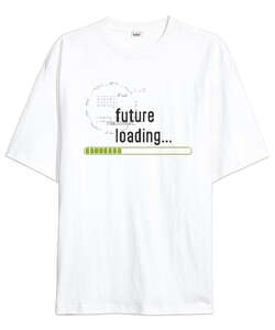 Future Loading Beyaz Oversize Unisex Tişört