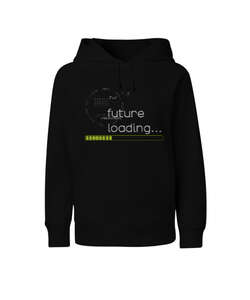 Future Loading Siyah Çocuk Unisex Hoodie Kapüşonlu